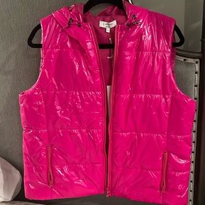 J. Society hot pink puffer vest! NWT